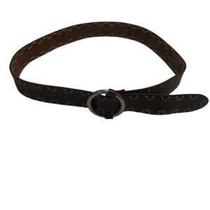 Aeropostale Vntg Leather Brown Embroidered Boho Women's Belt Size L